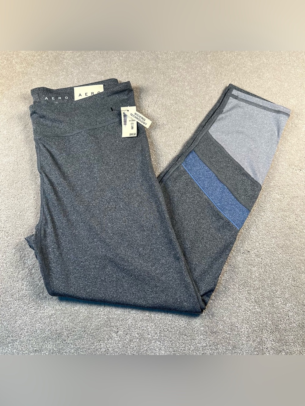 Aero Leggings NWT Gray Blue Ankle Wicking Women's XL